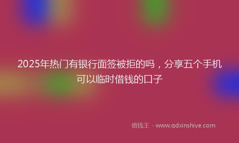 2025年热门有银行面签被拒的吗，分享五个手机可以临时借钱的口子