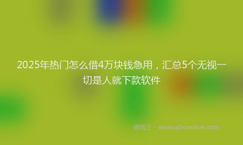 2025年热门怎么借4万块钱急用，汇总5个无视一切是人就下款软件