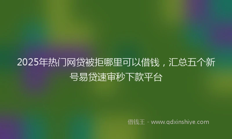 2025年热门网贷被拒哪里可以借钱，汇总五个新号易贷速审秒下款平台