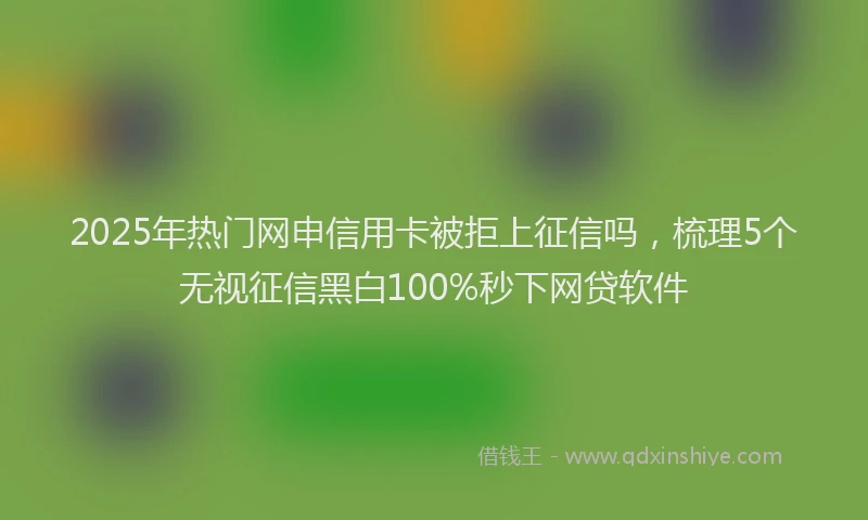 2025年热门网申信用卡被拒上征信吗，梳理5个无视征信黑白100%秒下网贷软件