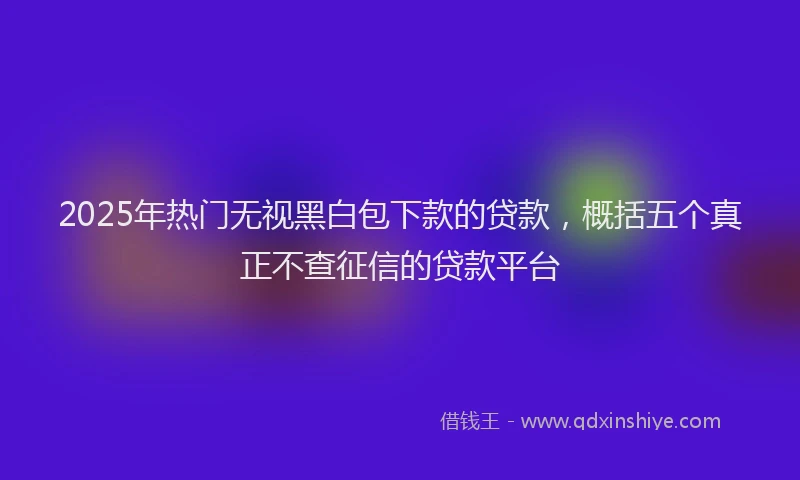 2025年热门无视黑白包下款的贷款，概括五个真正不查征信的贷款平台