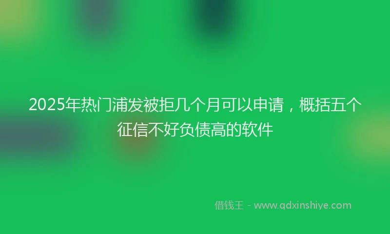 2025年热门浦发被拒几个月可以申请，概括五个征信不好负债高的软件
