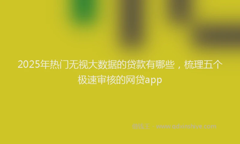2025年热门无视大数据的贷款有哪些，梳理五个极速审核的网贷app