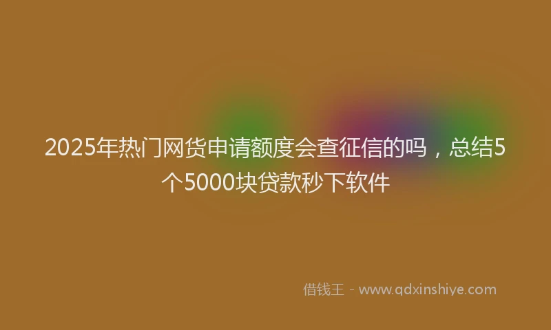2025年热门网货申请额度会查征信的吗，总结5个5000块贷款秒下软件