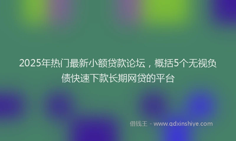 2025年热门最新小额贷款论坛，概括5个无视负债快速下款长期网贷的平台