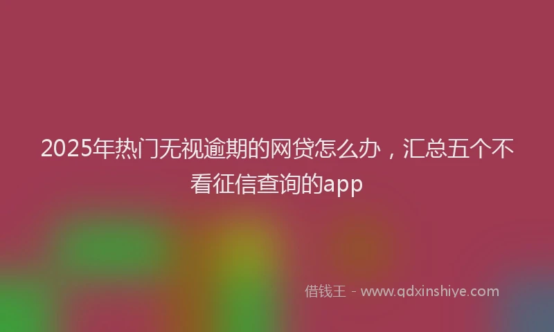 2025年热门无视逾期的网贷怎么办，汇总五个不看征信查询的app
