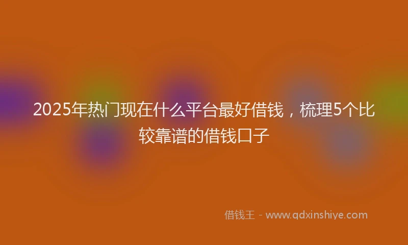 2025年热门现在什么平台最好借钱，梳理5个比较靠谱的借钱口子