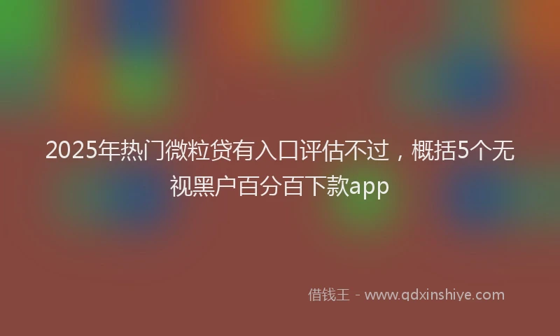 2025年热门微粒贷有入口评估不过，概括5个无视黑户百分百下款app