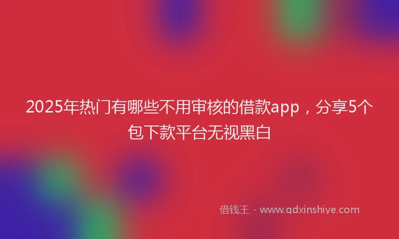2025年热门有哪些不用审核的借款app，分享5个包下款平台无视黑白