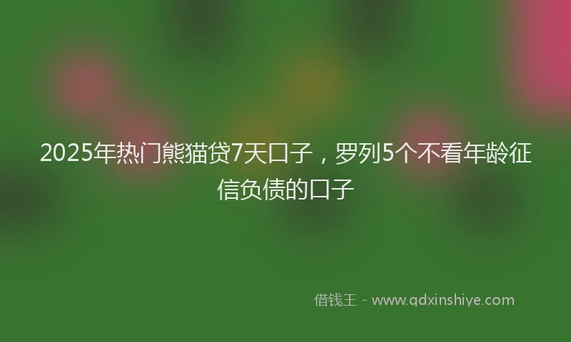 2025年热门熊猫贷7天口子，罗列5个不看年龄征信负债的口子