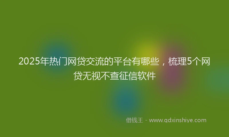 2025年热门网贷交流的平台有哪些，梳理5个网贷无视不查征信软件