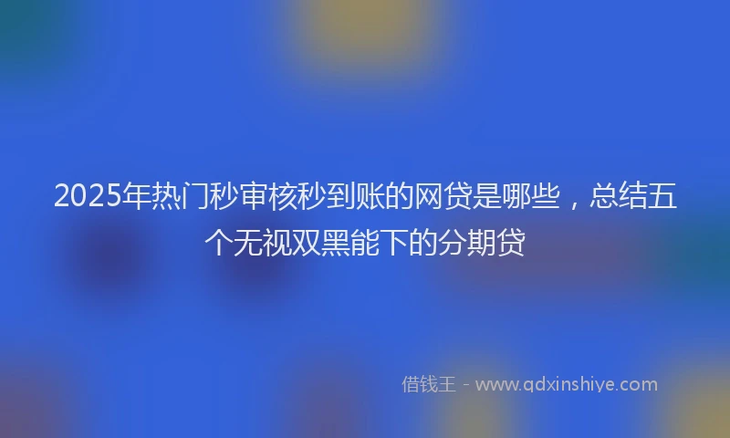 2025年热门秒审核秒到账的网贷是哪些，总结五个无视双黑能下的分期贷
