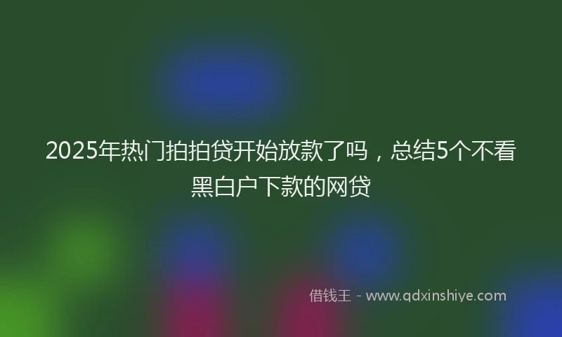 2025年热门拍拍贷开始放款了吗，总结5个不看黑白户下款的网贷