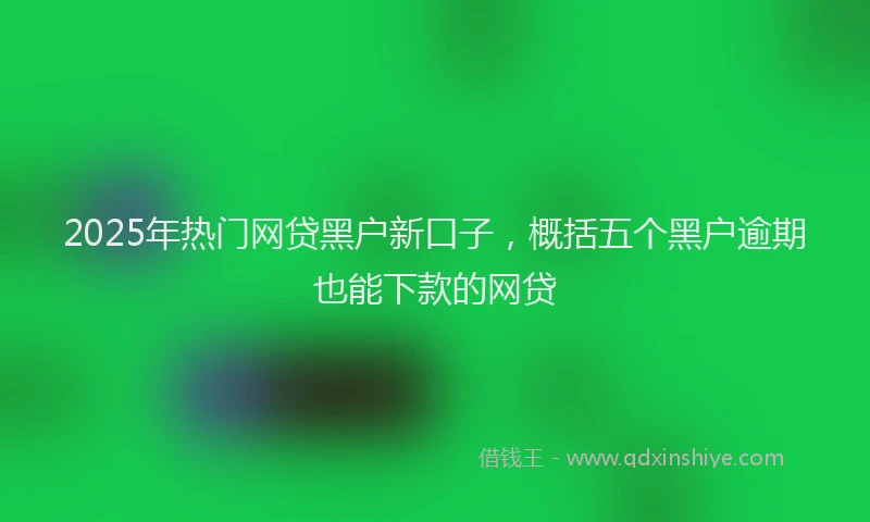 2025年热门网贷黑户新口子，概括五个黑户逾期也能下款的网贷
