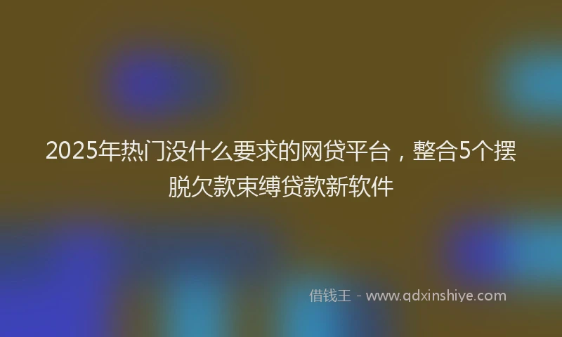 2025年热门没什么要求的网贷平台，整合5个摆脱欠款束缚贷款新软件