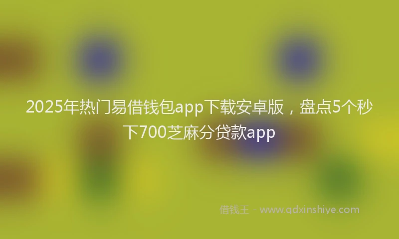 2025年热门易借钱包app下载安卓版，盘点5个秒下700芝麻分贷款app