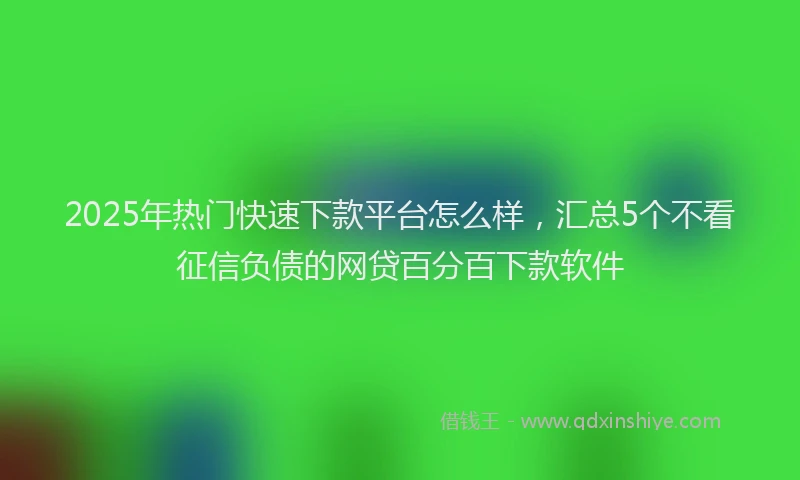 2025年热门快速下款平台怎么样，汇总5个不看征信负债的网贷百分百下款软件