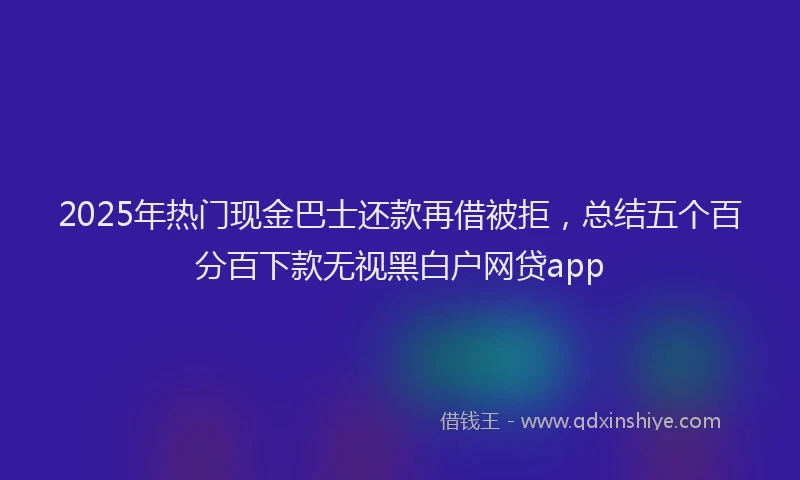 2025年热门现金巴士还款再借被拒，总结五个百分百下款无视黑白户网贷app