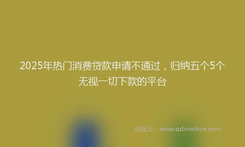 2025年热门消费贷款申请不通过，归纳五个5个无视一切下款的平台