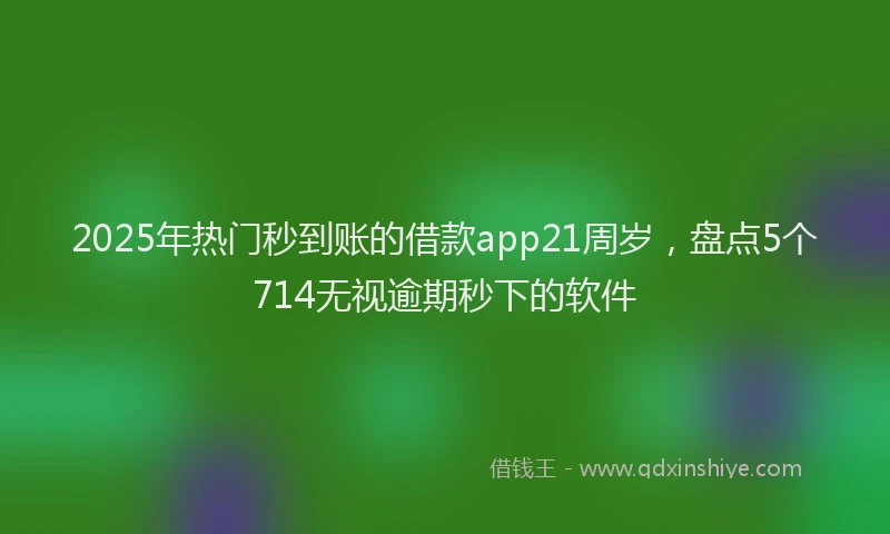 2025年热门秒到账的借款app21周岁，盘点5个714无视逾期秒下的软件