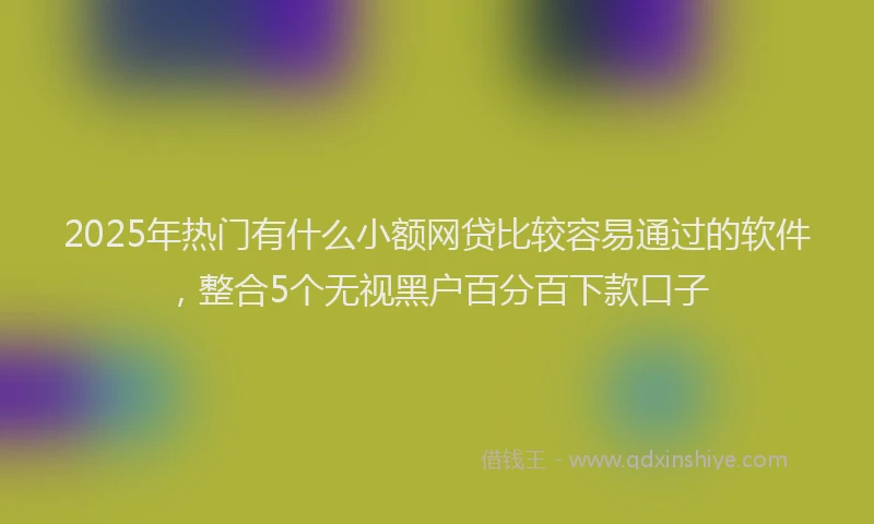 2025年热门有什么小额网贷比较容易通过的软件，整合5个无视黑户百分百下款口子