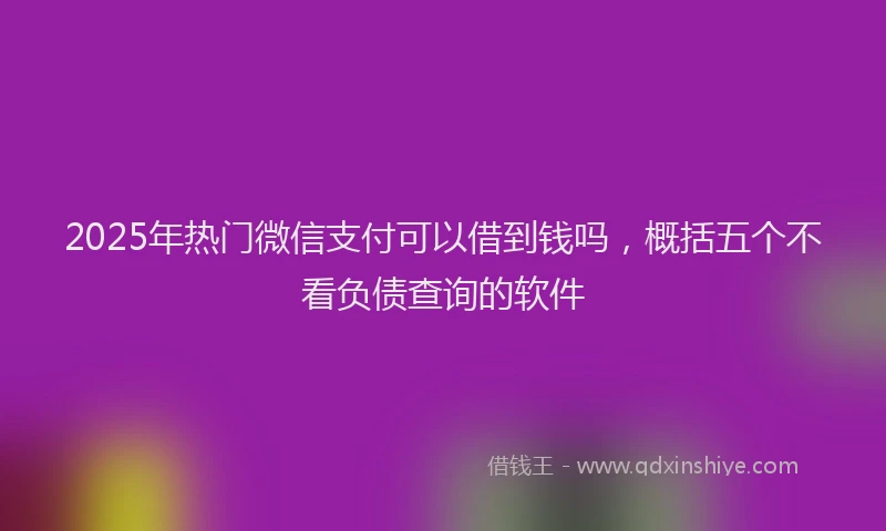 2025年热门微信支付可以借到钱吗，概括五个不看负债查询的软件
