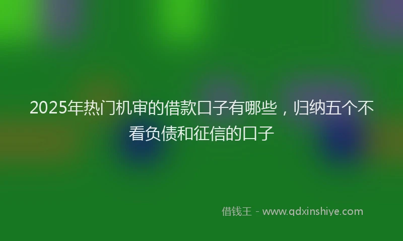 2025年热门机审的借款口子有哪些，归纳五个不看负债和征信的口子