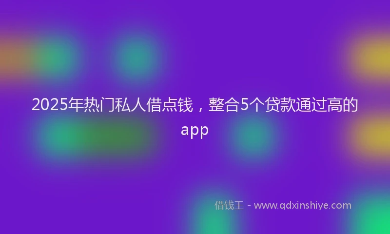 2025年热门私人借点钱，整合5个贷款通过高的app
