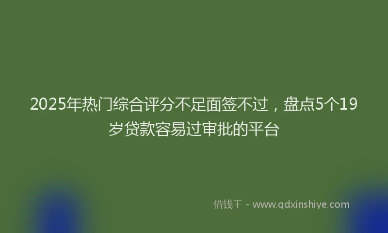 2025年热门综合评分不足面签不过，盘点5个19岁贷款容易过审批的平台