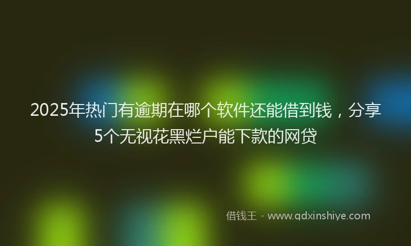 2025年热门有逾期在哪个软件还能借到钱，分享5个无视花黑烂户能下款的网贷