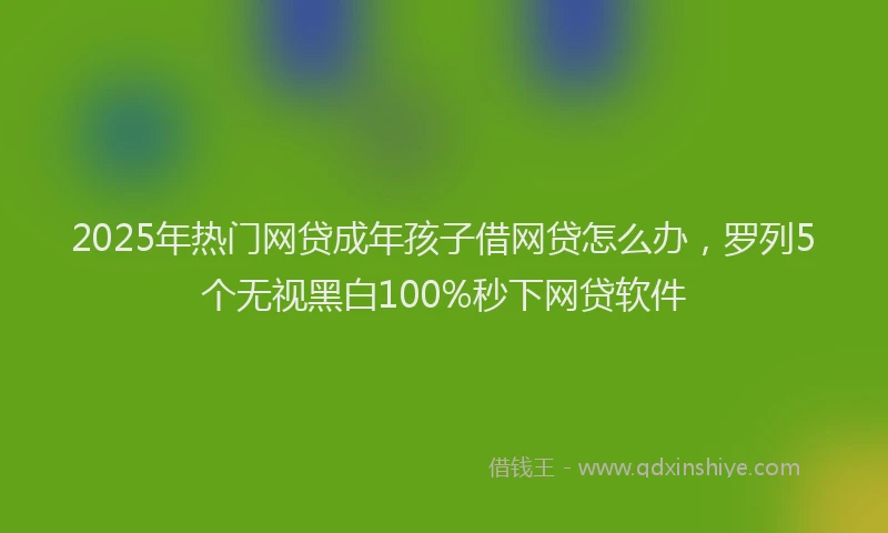 2025年热门网贷成年孩子借网贷怎么办，罗列5个无视黑白100%秒下网贷软件