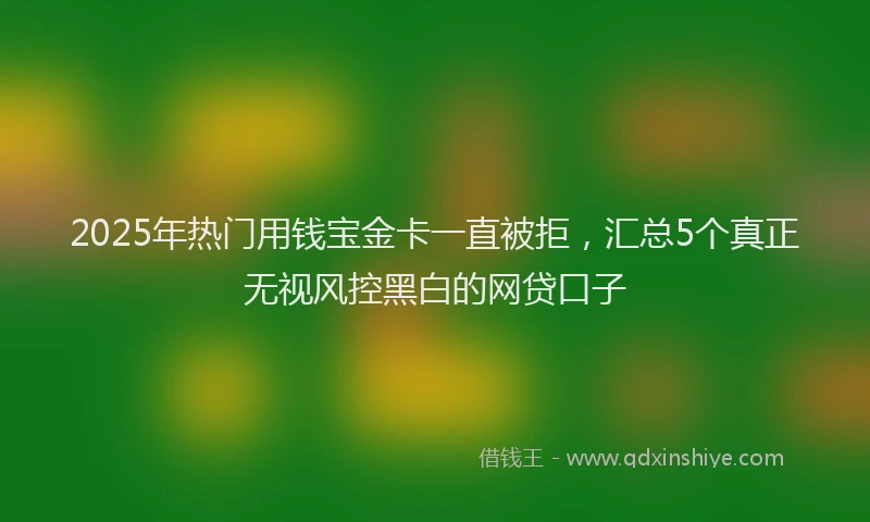 2025年热门用钱宝金卡一直被拒，汇总5个真正无视风控黑白的网贷口子