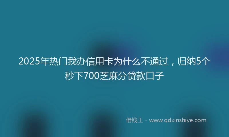 2025年热门我办信用卡为什么不通过，归纳5个秒下700芝麻分贷款口子