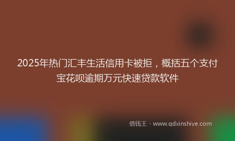 2025年热门汇丰生活信用卡被拒，概括五个支付宝花呗逾期万元快速贷款软件