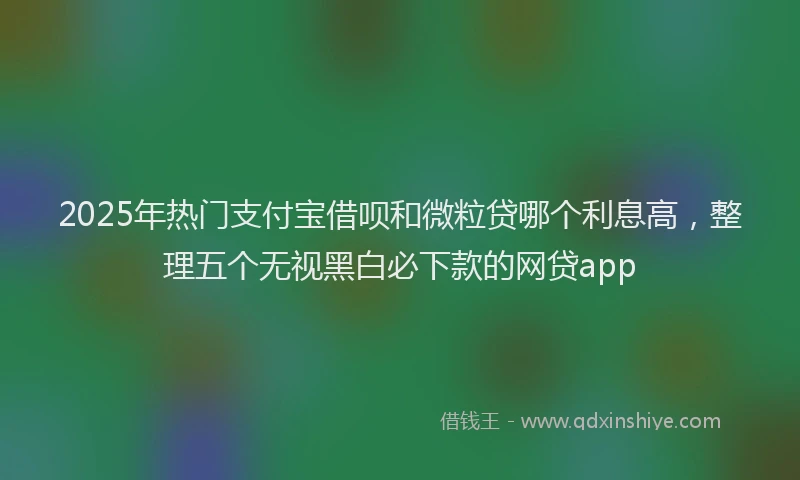 2025年热门支付宝借呗和微粒贷哪个利息高，整理五个无视黑白必下款的网贷app