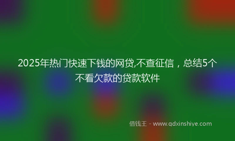 2025年热门快速下钱的网贷,不查征信，总结5个不看欠款的贷款软件