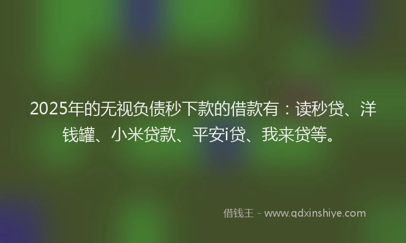2025年的无视负债秒下款的借款有：读秒贷、洋钱罐、小米贷款、平安i贷、我来贷等。