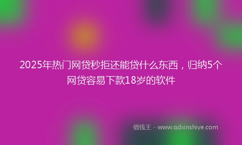 2025年热门网贷秒拒还能贷什么东西，归纳5个网贷容易下款18岁的软件
