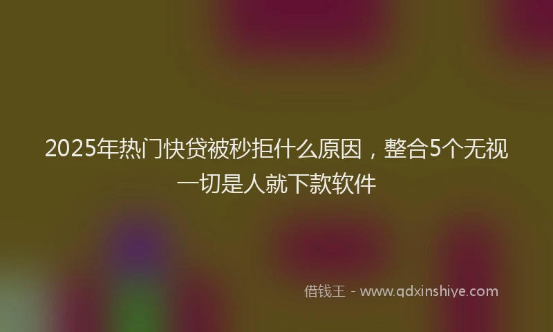 2025年热门快贷被秒拒什么原因，整合5个无视一切是人就下款软件