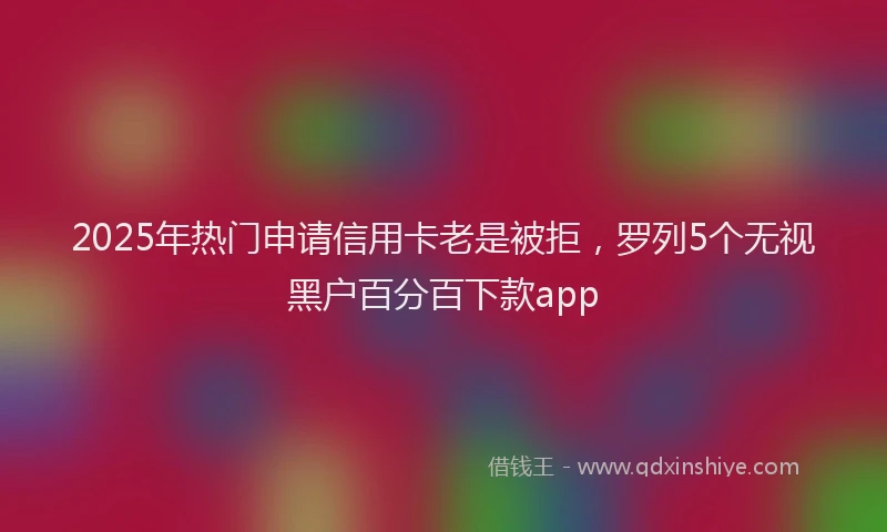2025年热门申请信用卡老是被拒，罗列5个无视黑户百分百下款app