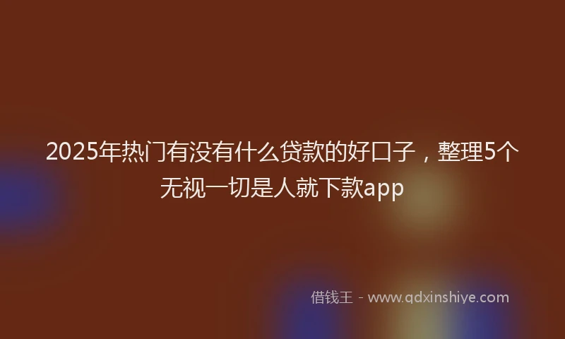 2025年热门有没有什么贷款的好口子，整理5个无视一切是人就下款app