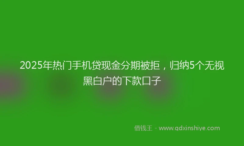 2025年热门手机贷现金分期被拒，归纳5个无视黑白户的下款口子