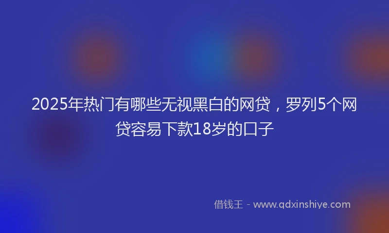 2025年热门有哪些无视黑白的网贷，罗列5个网贷容易下款18岁的口子