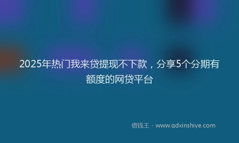 2025年热门我来贷提现不下款，分享5个分期有额度的网贷平台
