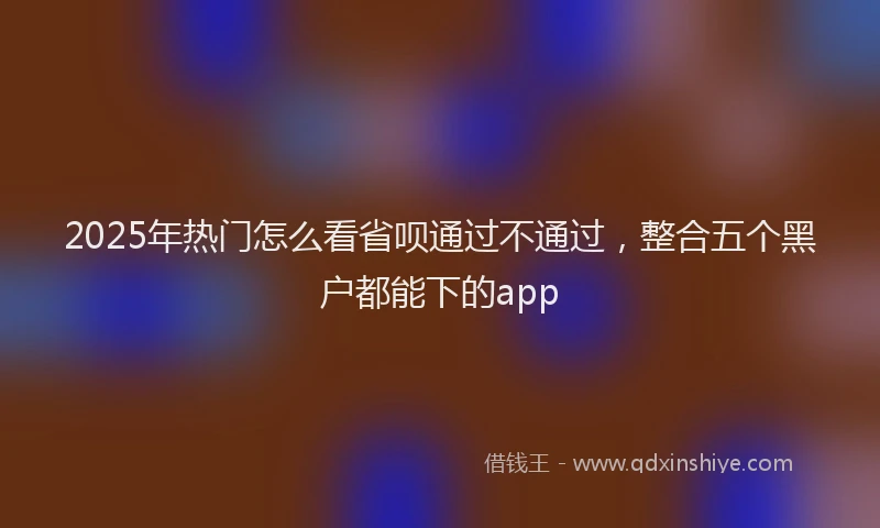 2025年热门怎么看省呗通过不通过，整合五个黑户都能下的app