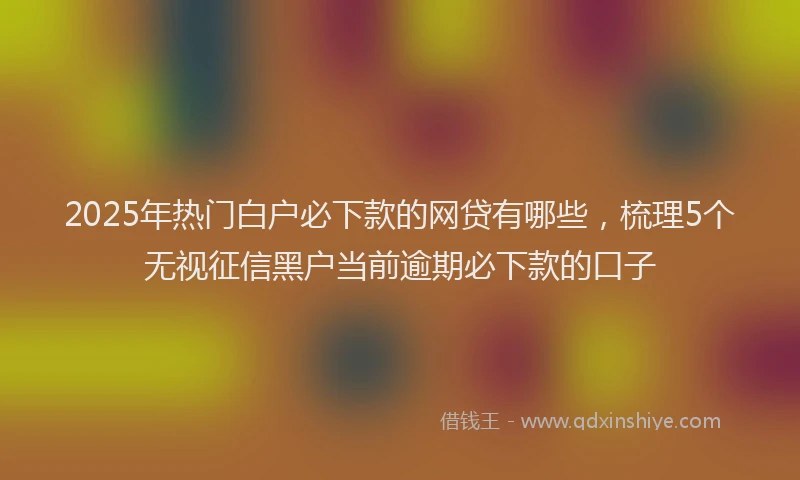 2025年热门白户必下款的网贷有哪些，梳理5个无视征信黑户当前逾期必下款的口子