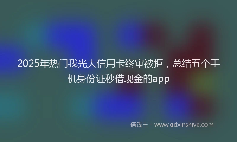 2025年热门我光大信用卡终审被拒，总结五个手机身份证秒借现金的app