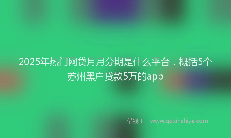 2025年热门网贷月月分期是什么平台，概括5个苏州黑户贷款5万的app