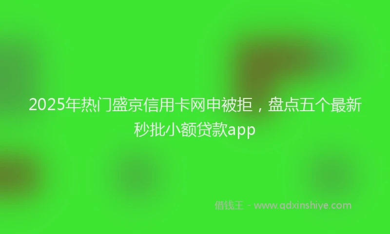 2025年热门盛京信用卡网申被拒，盘点五个最新秒批小额贷款app