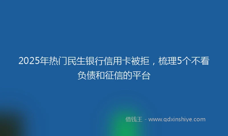 2025年热门民生银行信用卡被拒，梳理5个不看负债和征信的平台